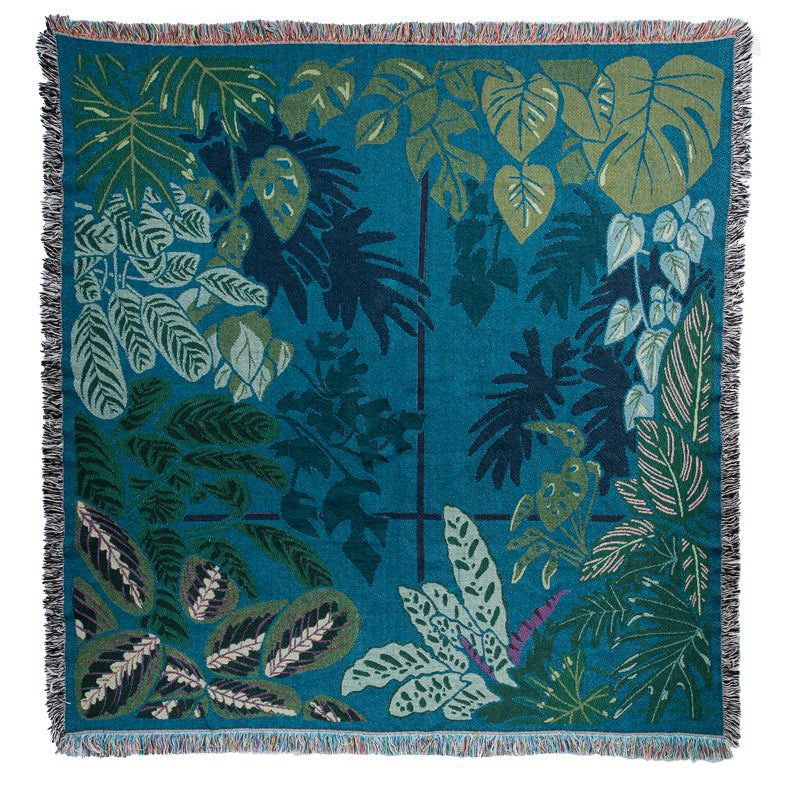 Indoor Jungle 'Window' Woven Blanket
