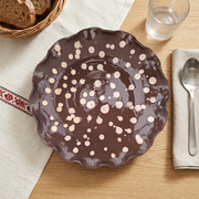 Dark Chocolate Splatter Serving Plate in a Romanian-inspired table setting