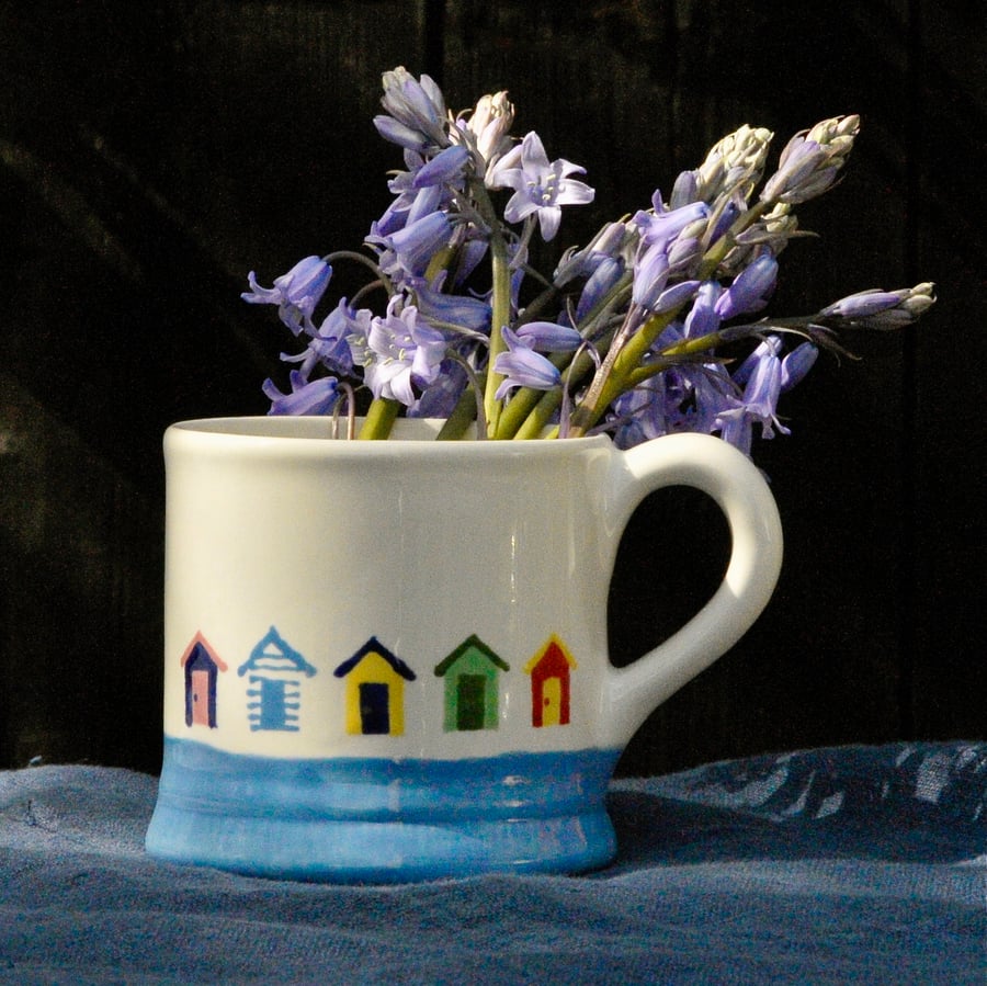 Beach Hut Country Mug - Hand Painted