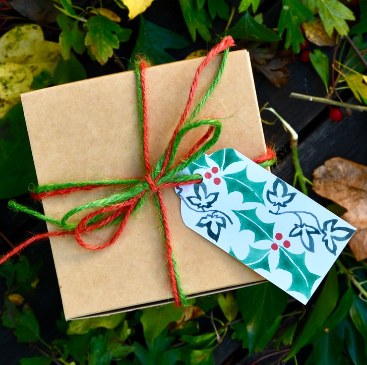 Christmas Holly and Ivy Country Mug - Hand Painted