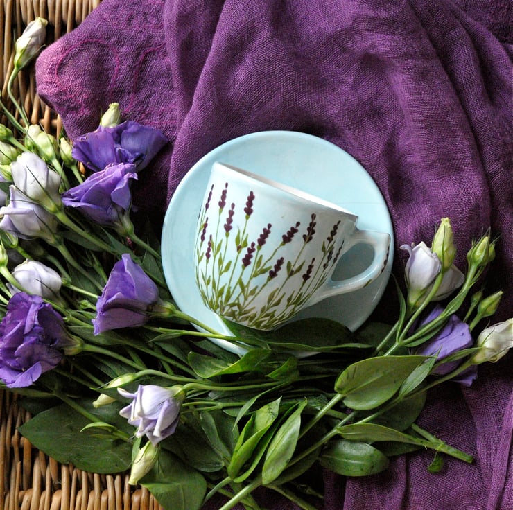 Lavender Cup and Saucer