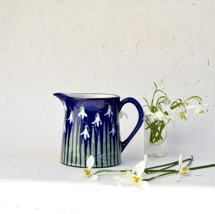 Snowdrop Milk Jug - Hand Painted