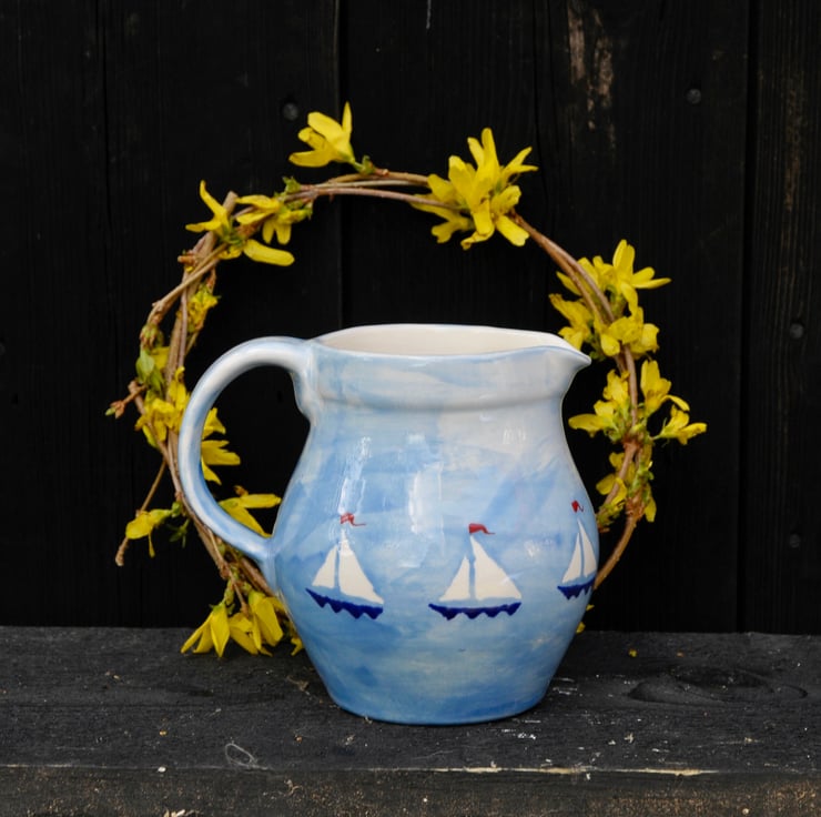Boats Rustic Pint Jug -Perfectly Imperfect