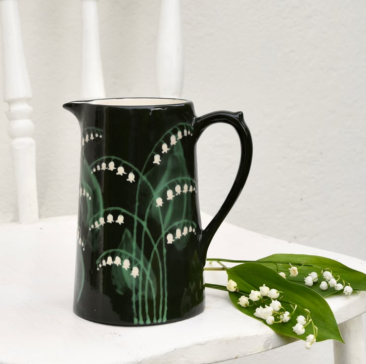 Lily of the Valley Farmhouse Jug - Hand Painted
