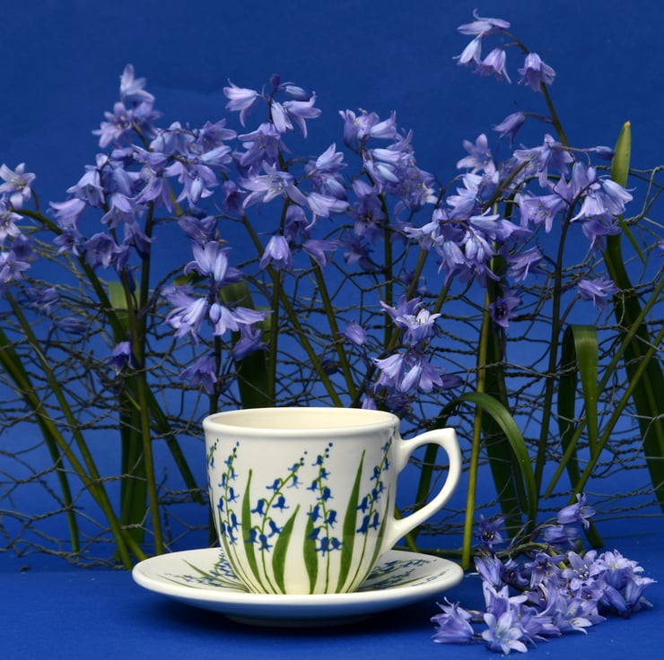 Bluebell Cup and Saucer - Hand Painted