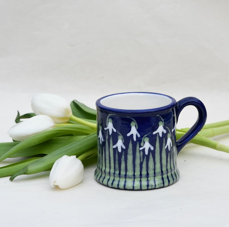 Snowdrop Country Mug - Hand Painted