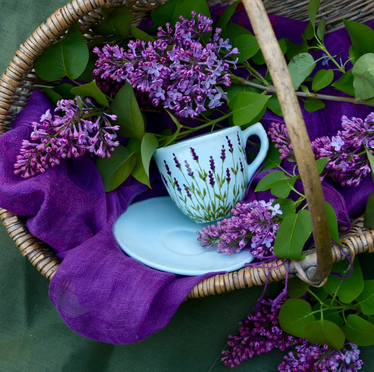 Lavender Cup and Saucer