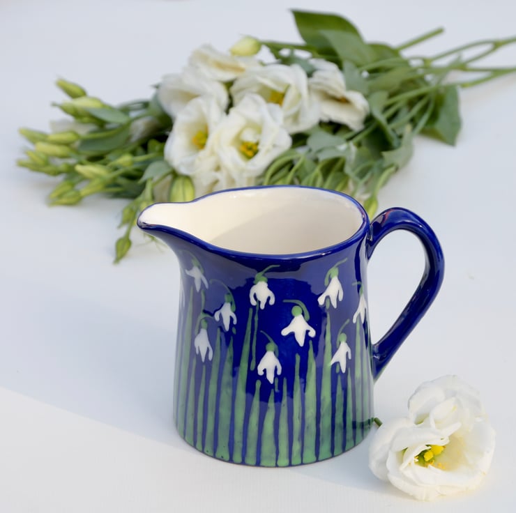 Snowdrop Milk Jug - Hand Painted