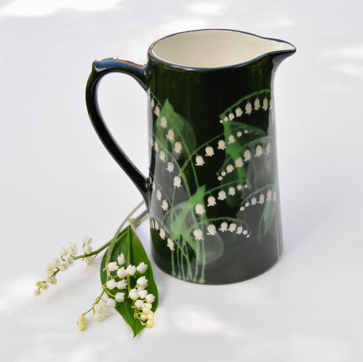 Lily of the Valley Farmhouse Jug - Hand Painted