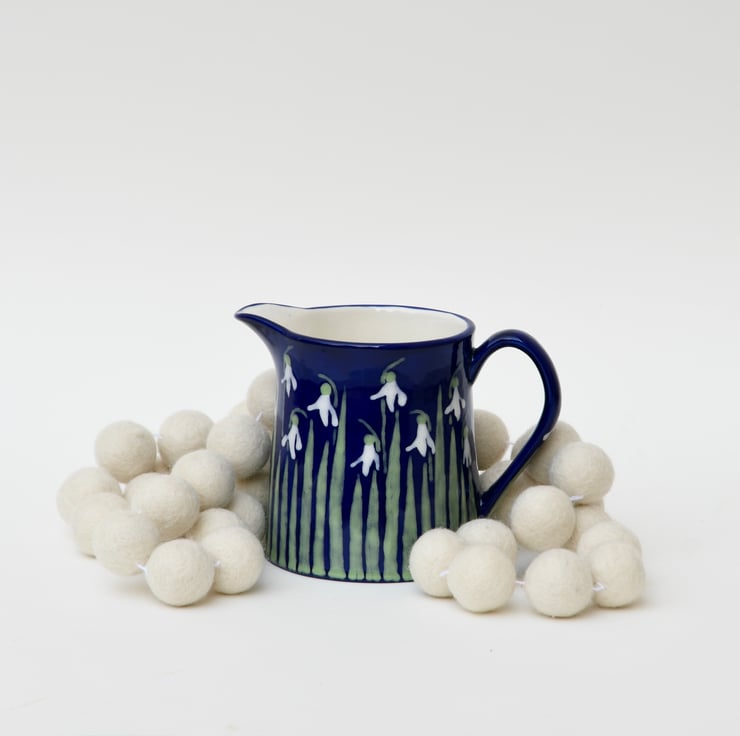 Snowdrop Milk Jug - Hand Painted