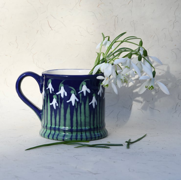 Snowdrop Country Mug - Hand Painted