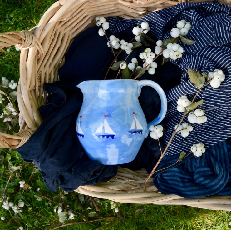 Boats Rustic Pint Jug -Perfectly Imperfect