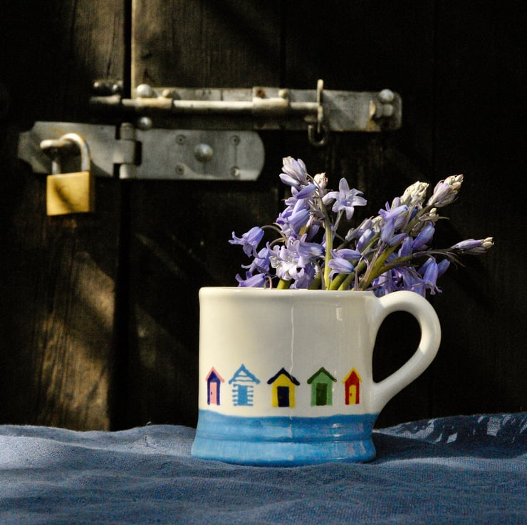 Beach Hut Country Mug - Hand Painted