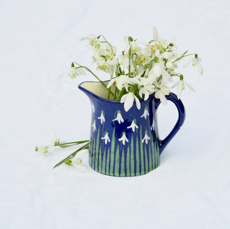 Snowdrop Milk Jug - Hand Painted