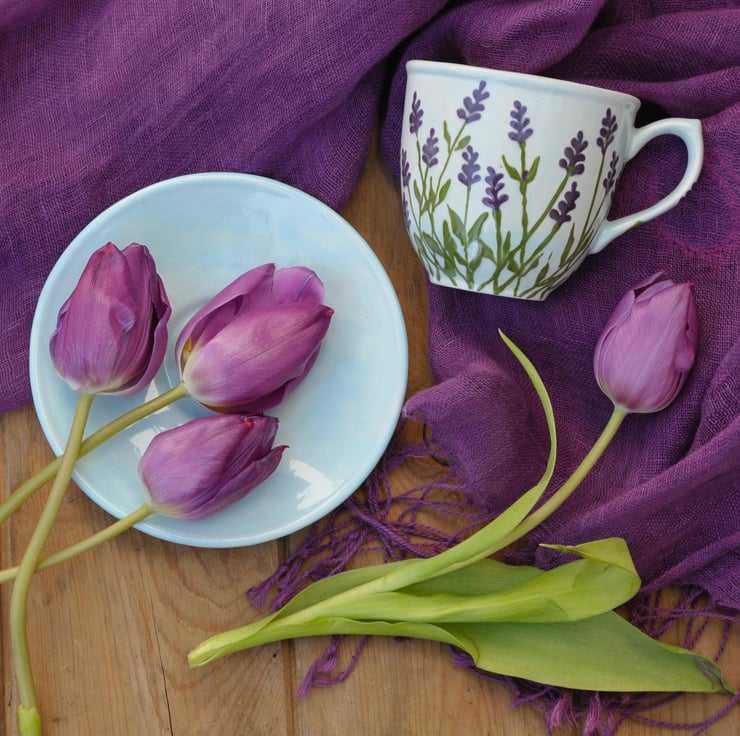 Lavender Cup and Saucer