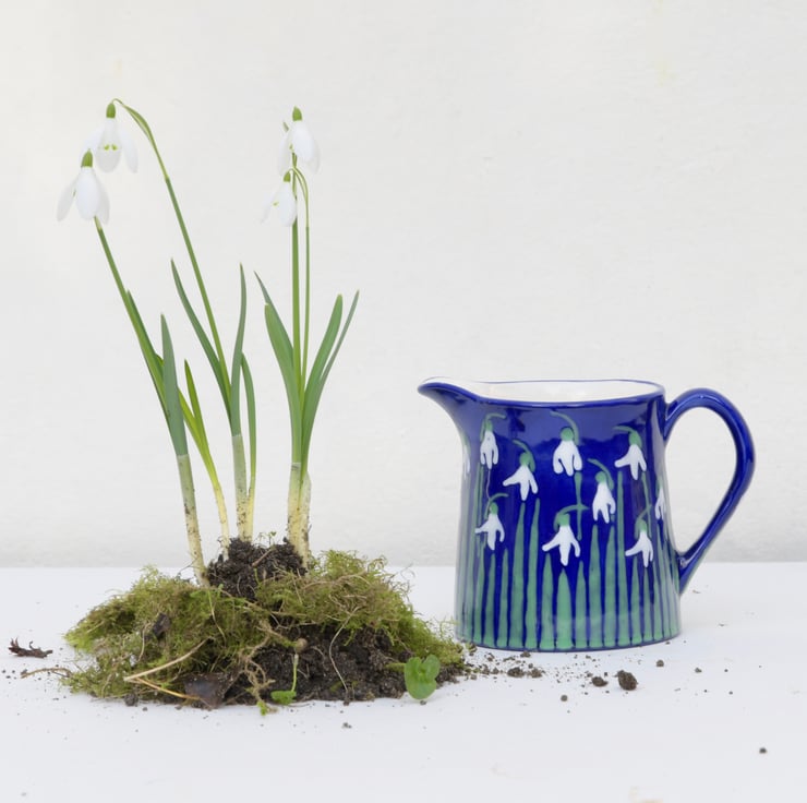 Snowdrop Milk Jug - Hand Painted