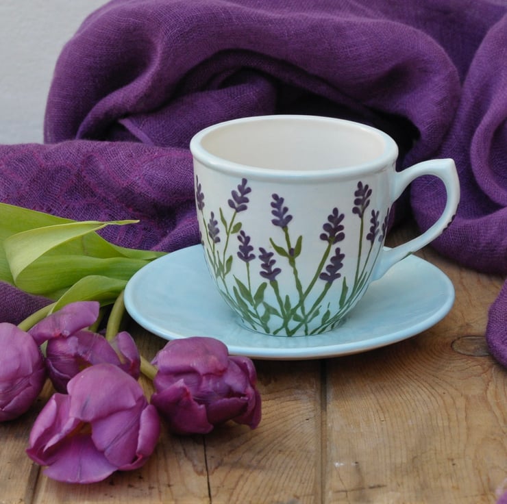 Lavender Cup and Saucer