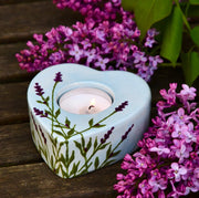Lavender Tea Light Holder - Hand Painted