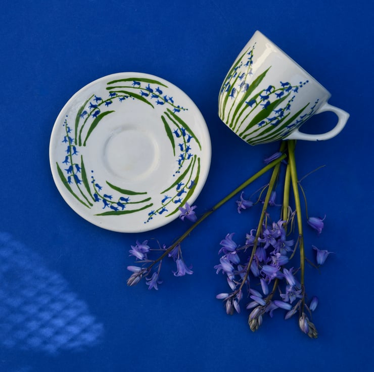 Bluebell Cup and Saucer - Hand Painted