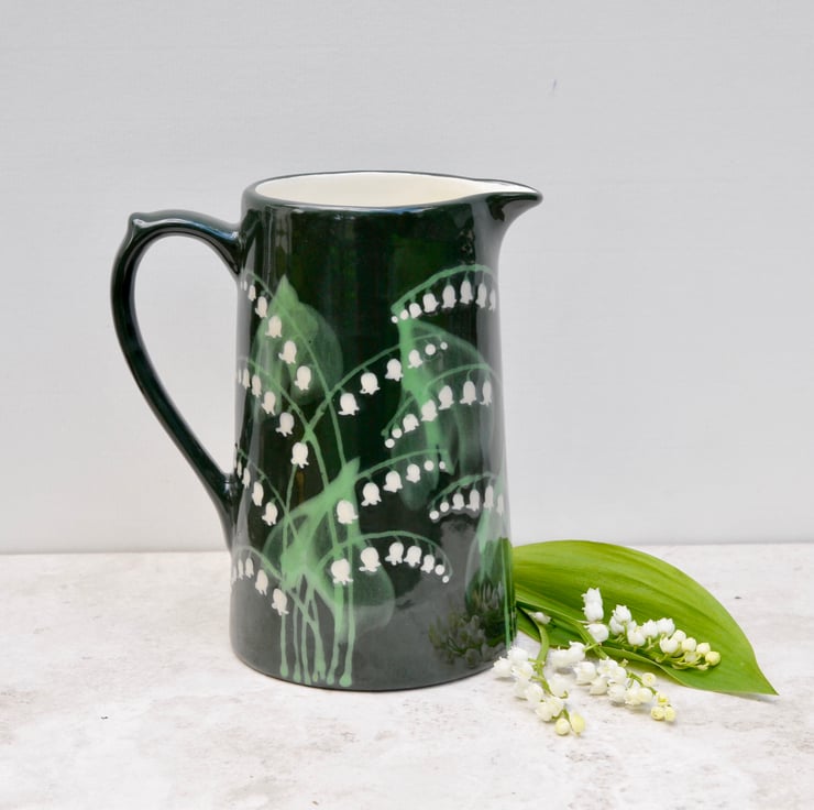 Lily of the Valley Farmhouse Jug - Hand Painted