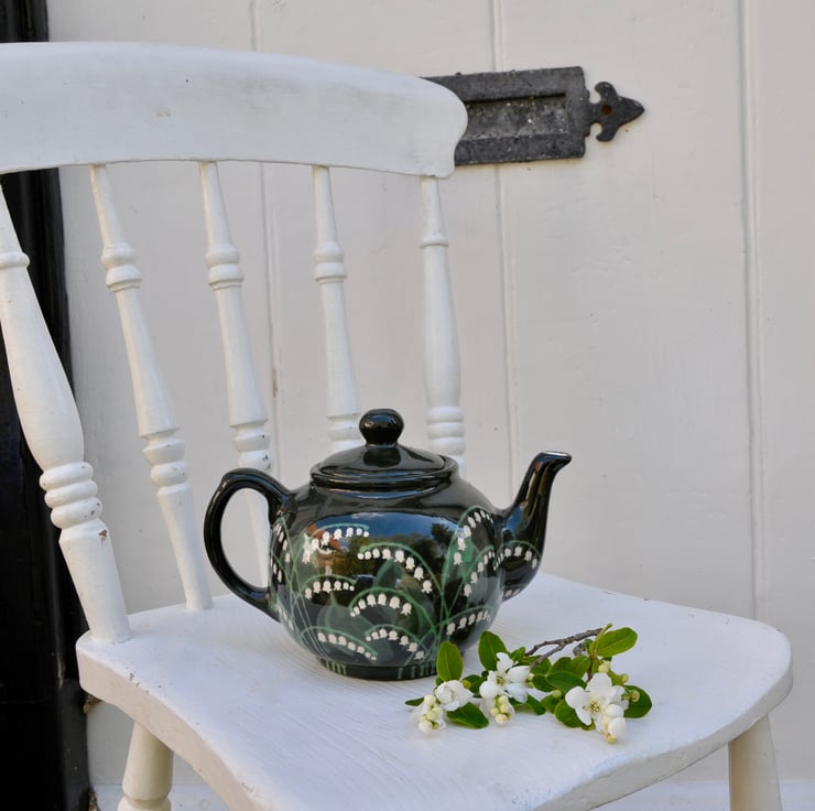 Lily of the Valley Teapot - Hand Painted