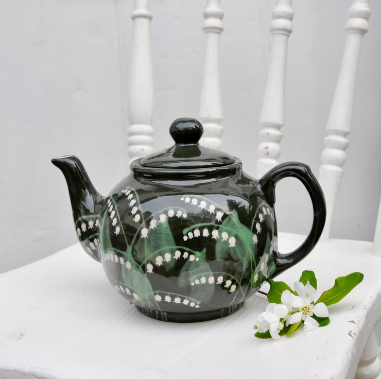 Lily of the Valley Teapot - Hand Painted