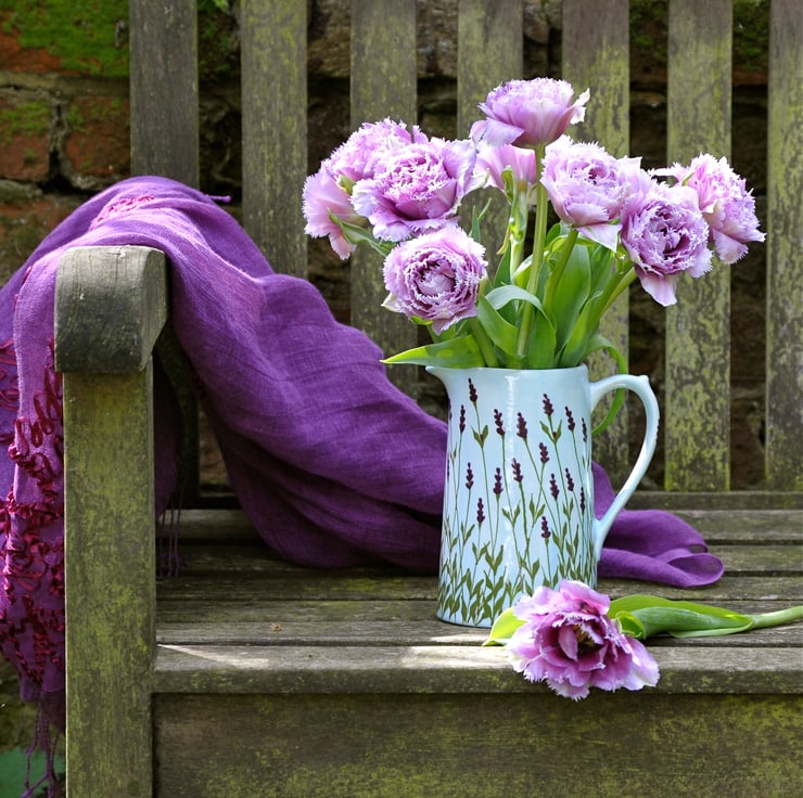 Lavender Farmhouse Jug - Hand Painted