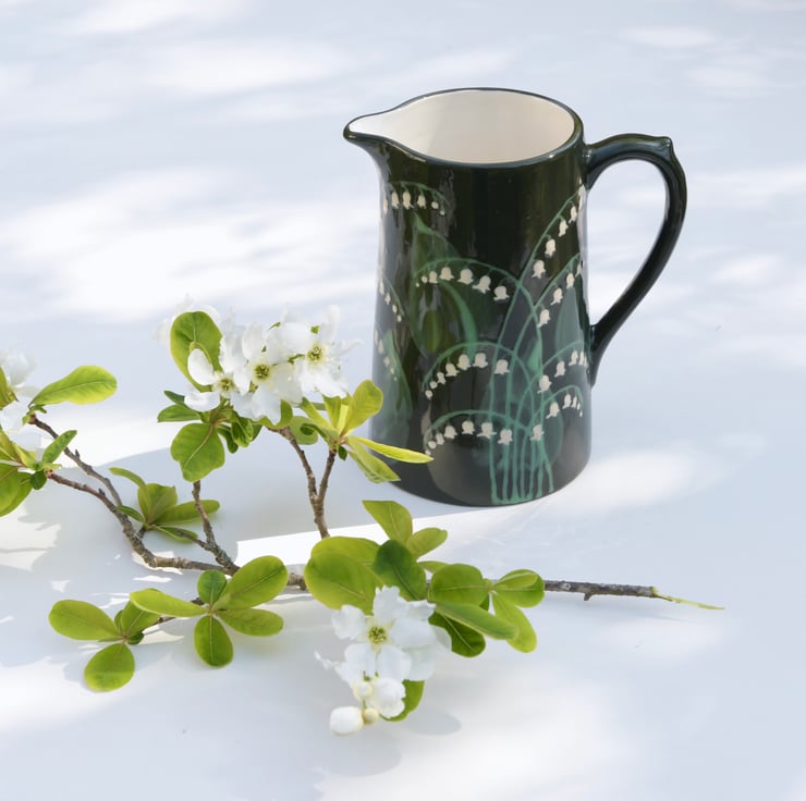 Lily of the Valley Farmhouse Jug - Hand Painted