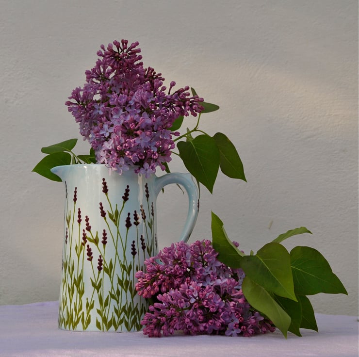 Lavender Farmhouse Jug - Hand Painted