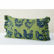 French Hen Cushion Green – Minimal Wallpaper