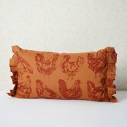 French Hen Cushion Terracotta – Minimal Wallpaper