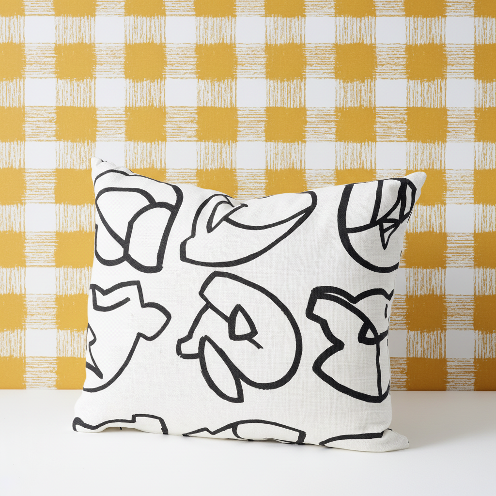 Icon Cushion Mono – Picnic Daisy Wallpaper