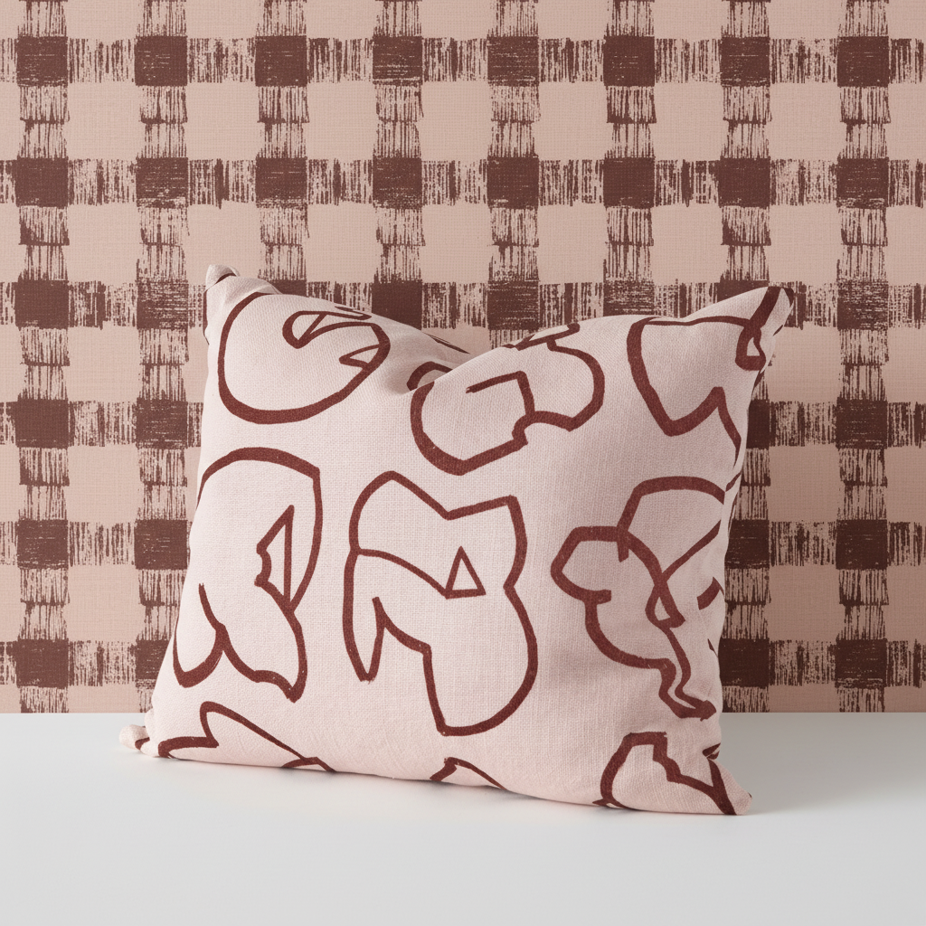 Icon Cushion Pudding Pink – Picnic Cherry Jam Wallpaper