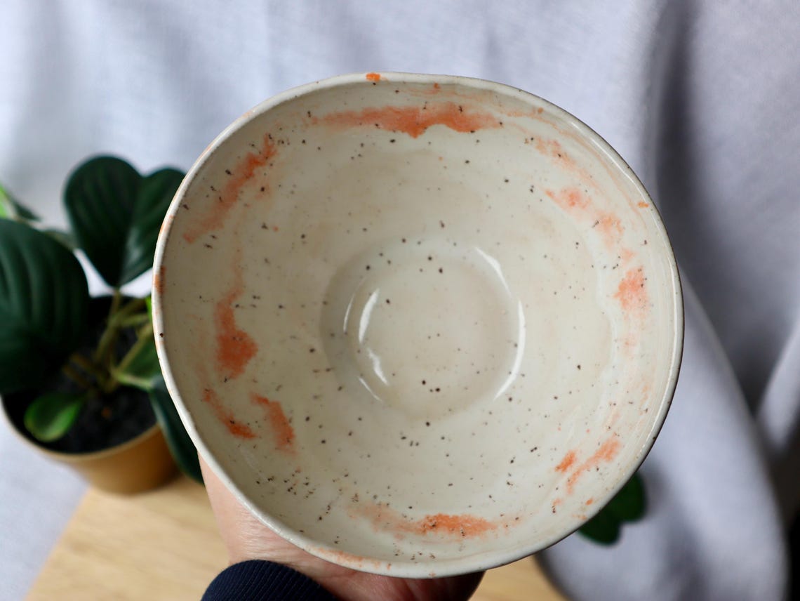 Small Wonky Handmade Ceramic Bowl with Oranges | Fruit Bowl