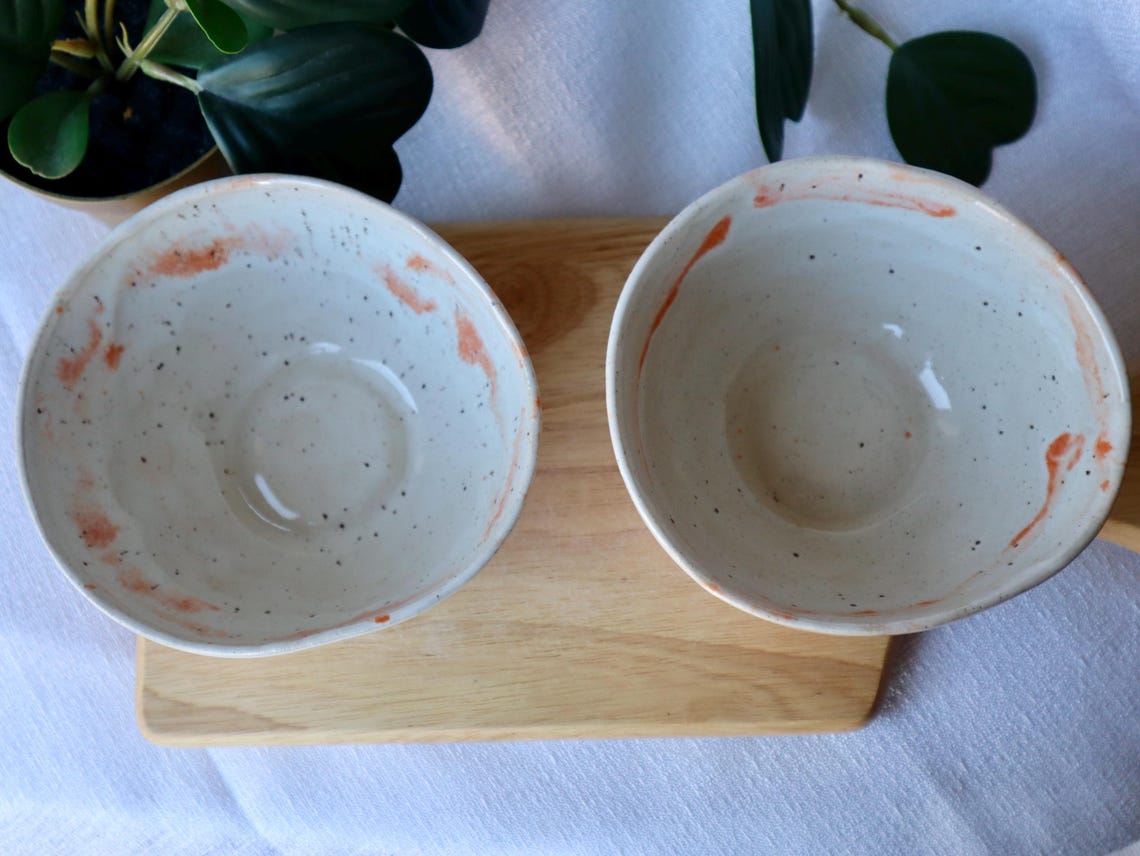 Small Wonky Handmade Ceramic Bowl with Oranges | Fruit Bowl