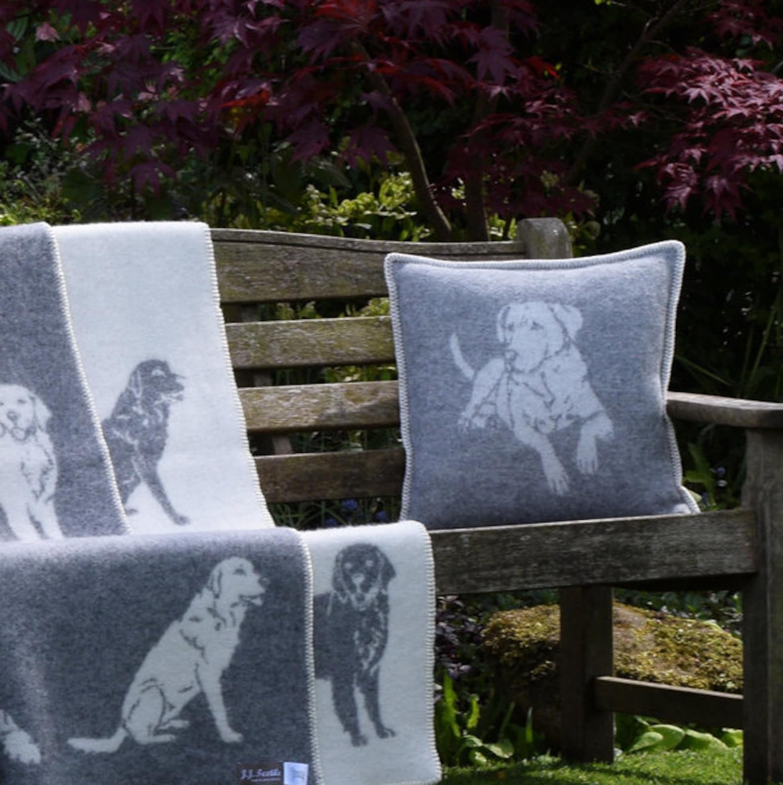 Dog Cushion Cover | Pure Wool Reversible Labrador Pillowcase |