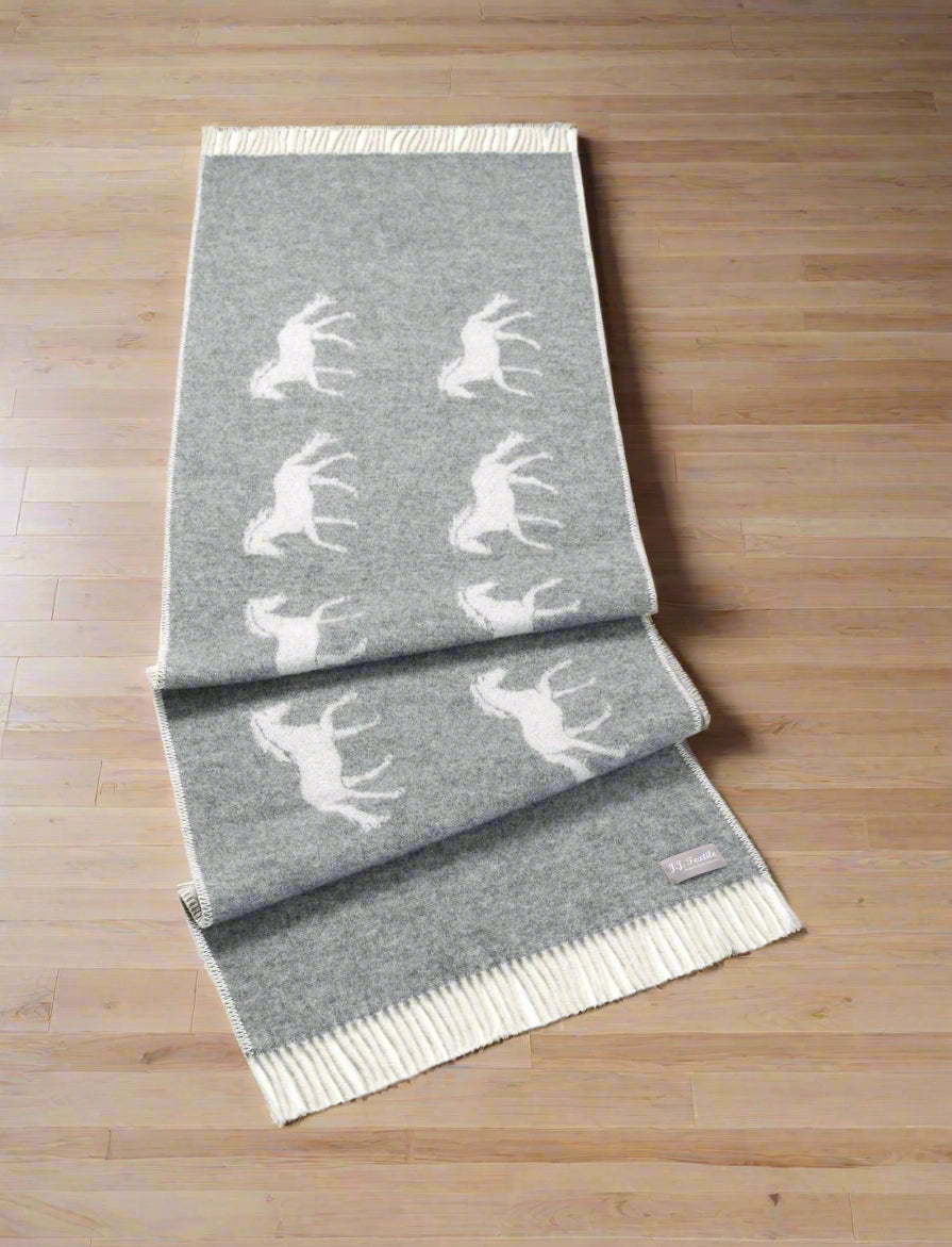 Horse Grey Bed Runner | Made from Pure Wool