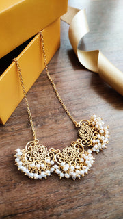 Vintage necklace with fresh water pearls- Delicate pearl necklace