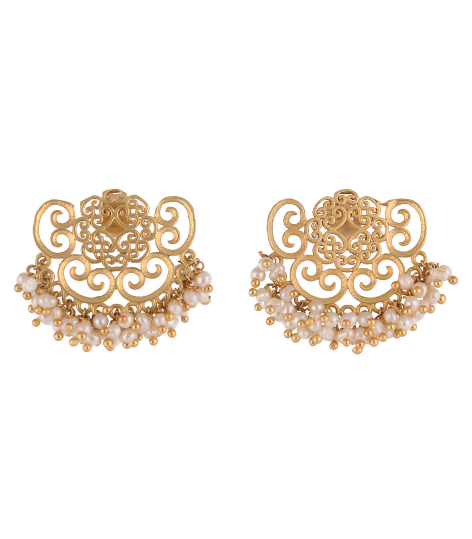 Small gold filigree stud earrings