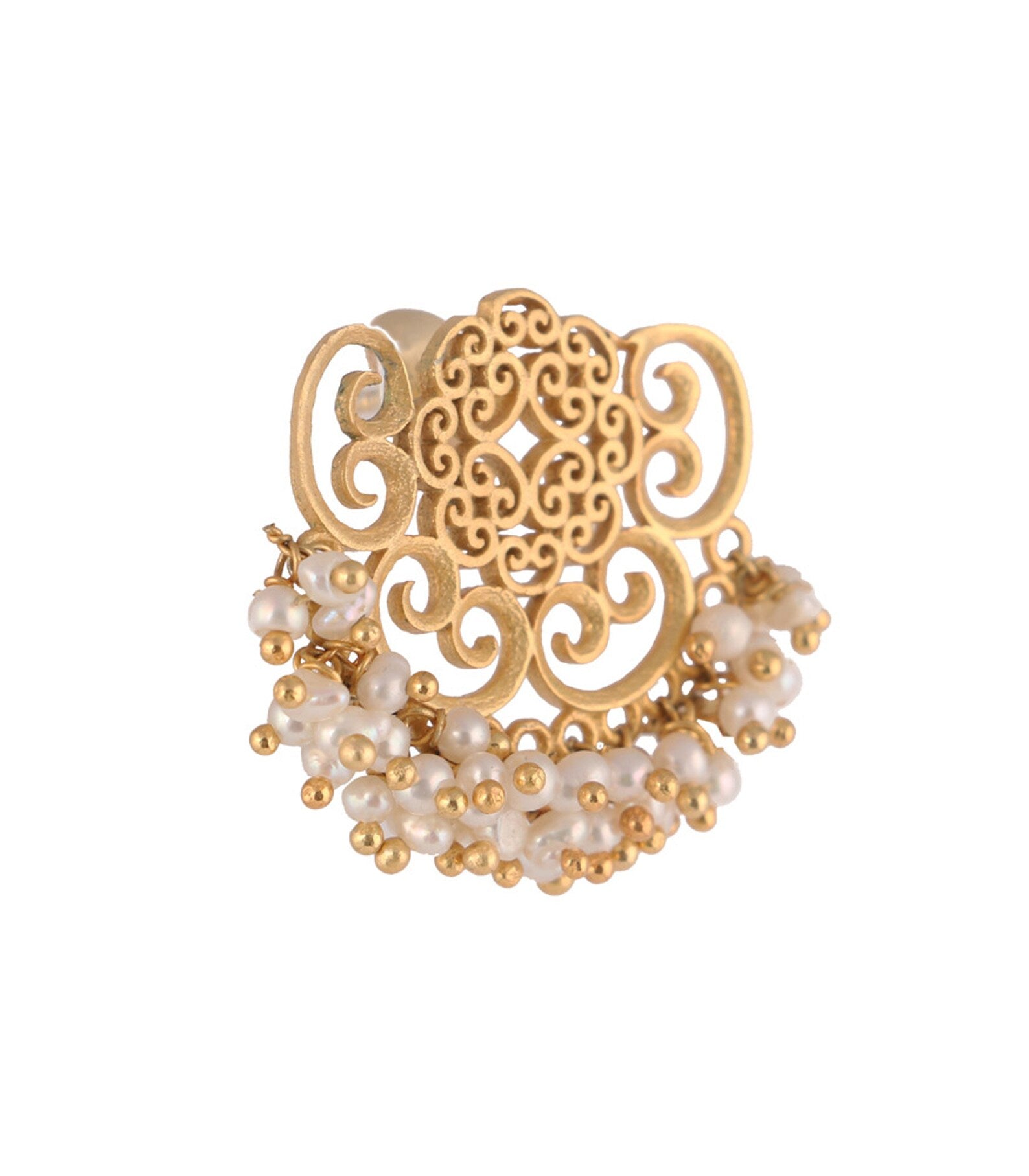 Small gold filigree stud earrings