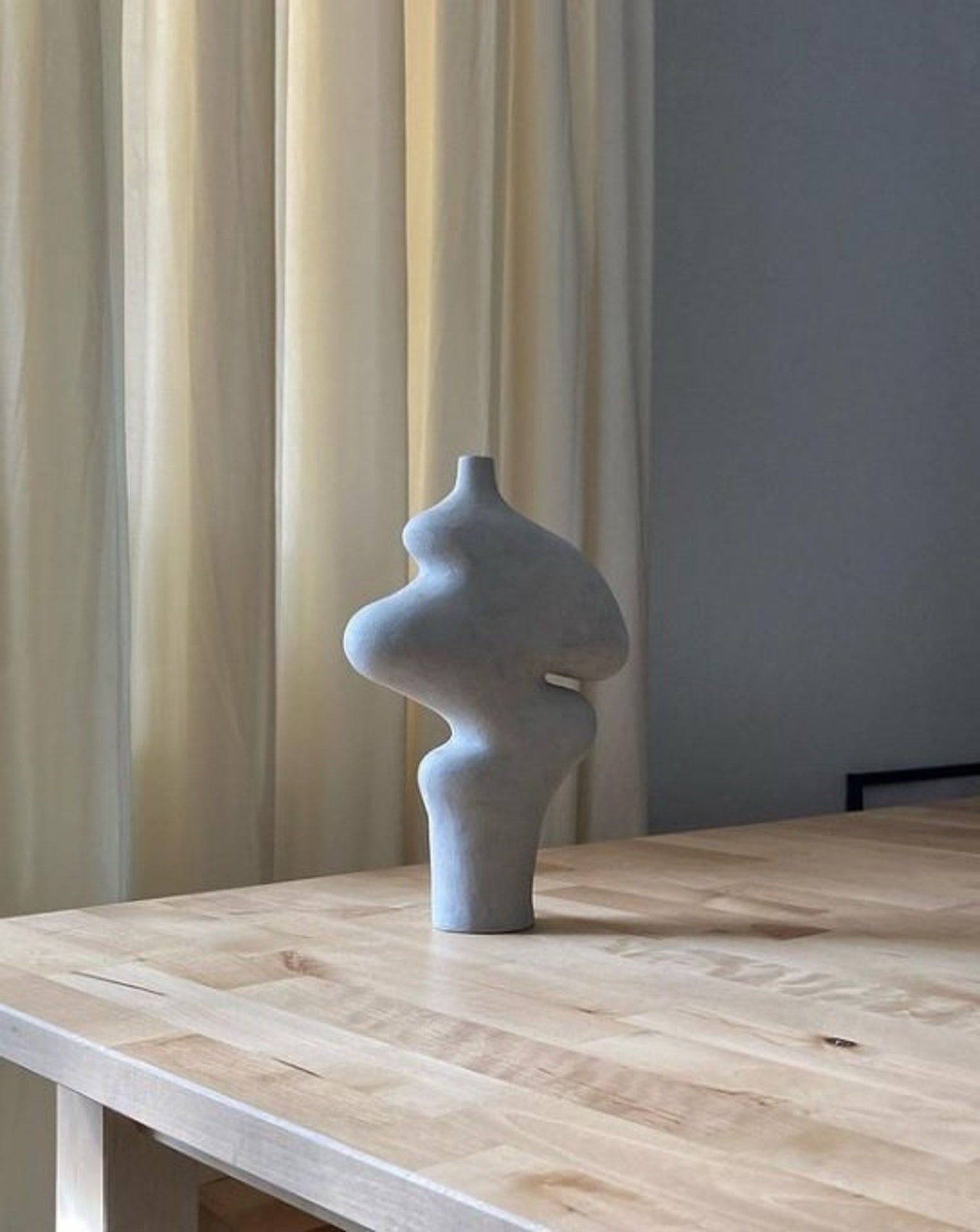Grey Ceramic Sculptural Vase