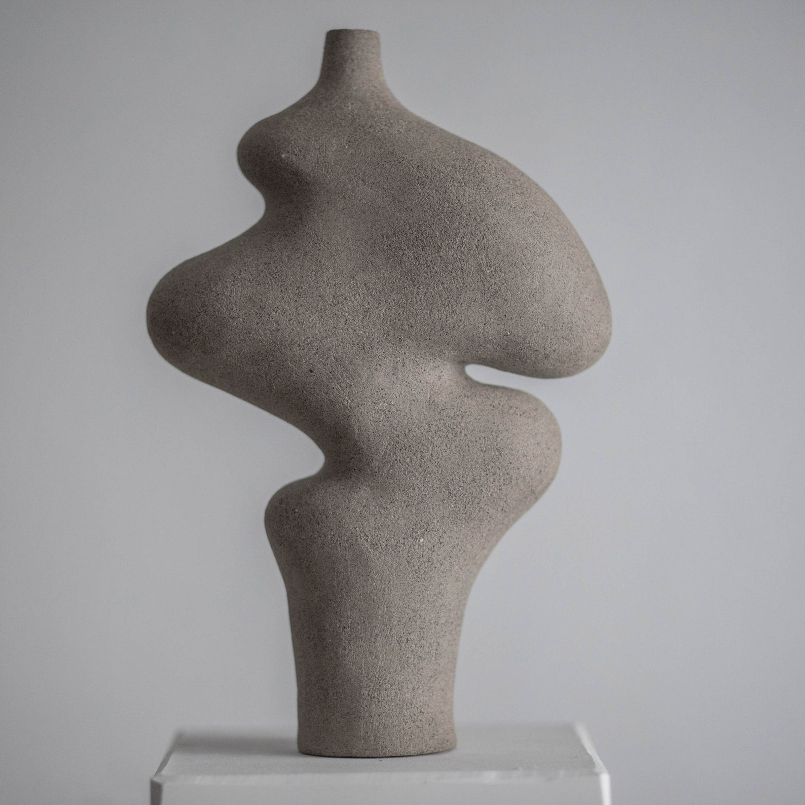 Grey Ceramic Sculptural Vase