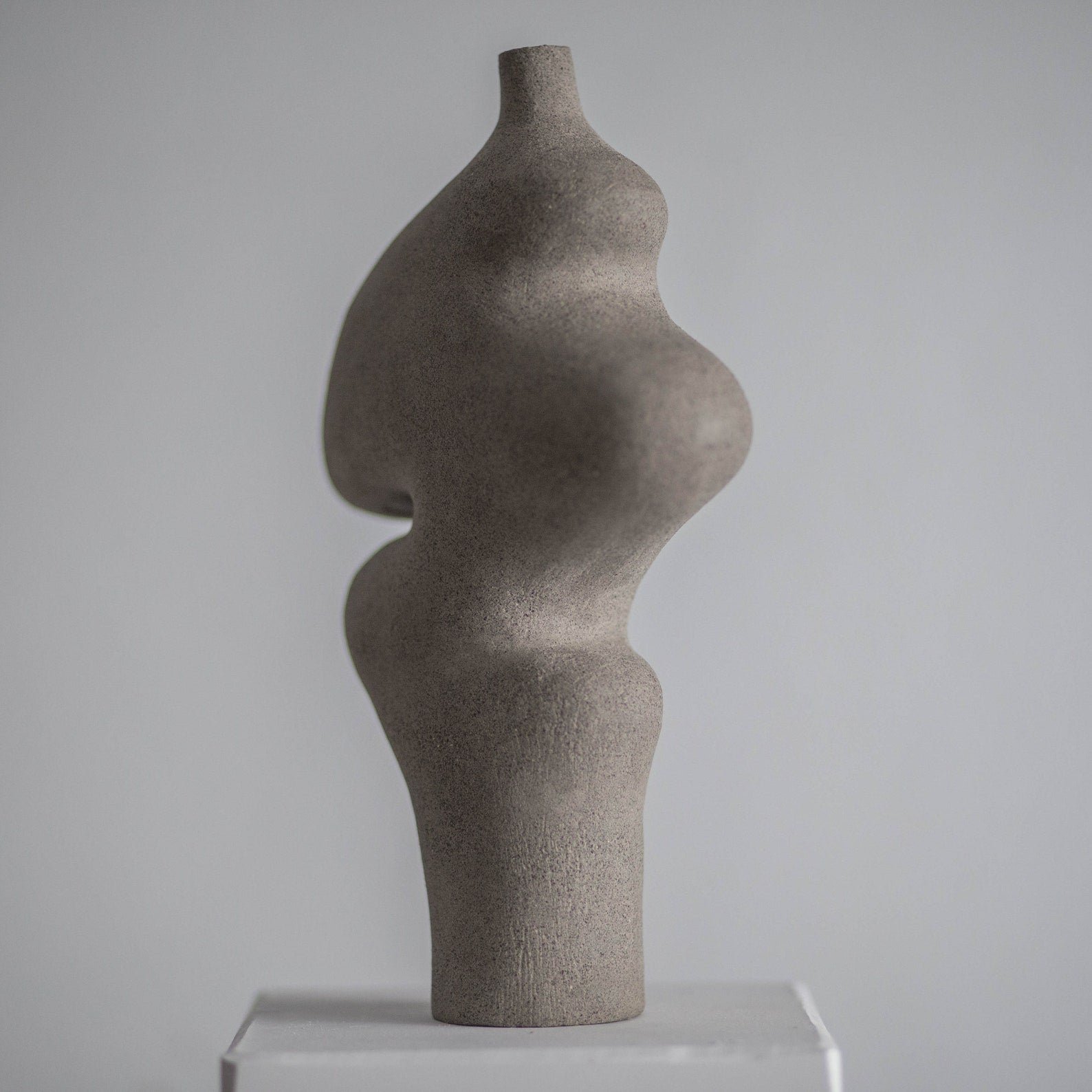 Grey Ceramic Sculptural Vase