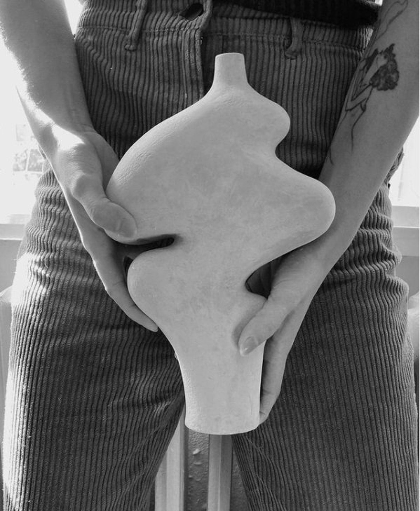 Grey Ceramic Sculptural Vase