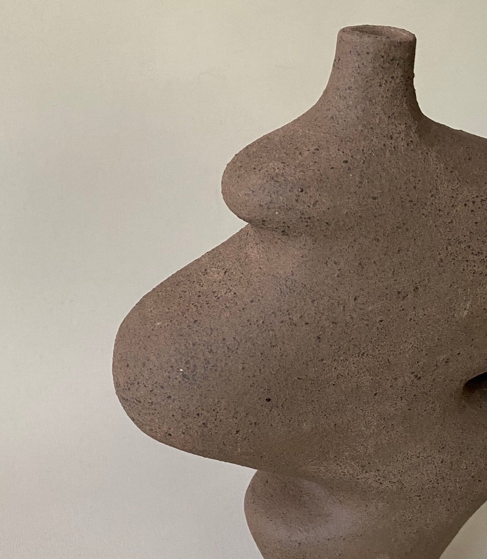 Brown Ceramic Sculptural Vase