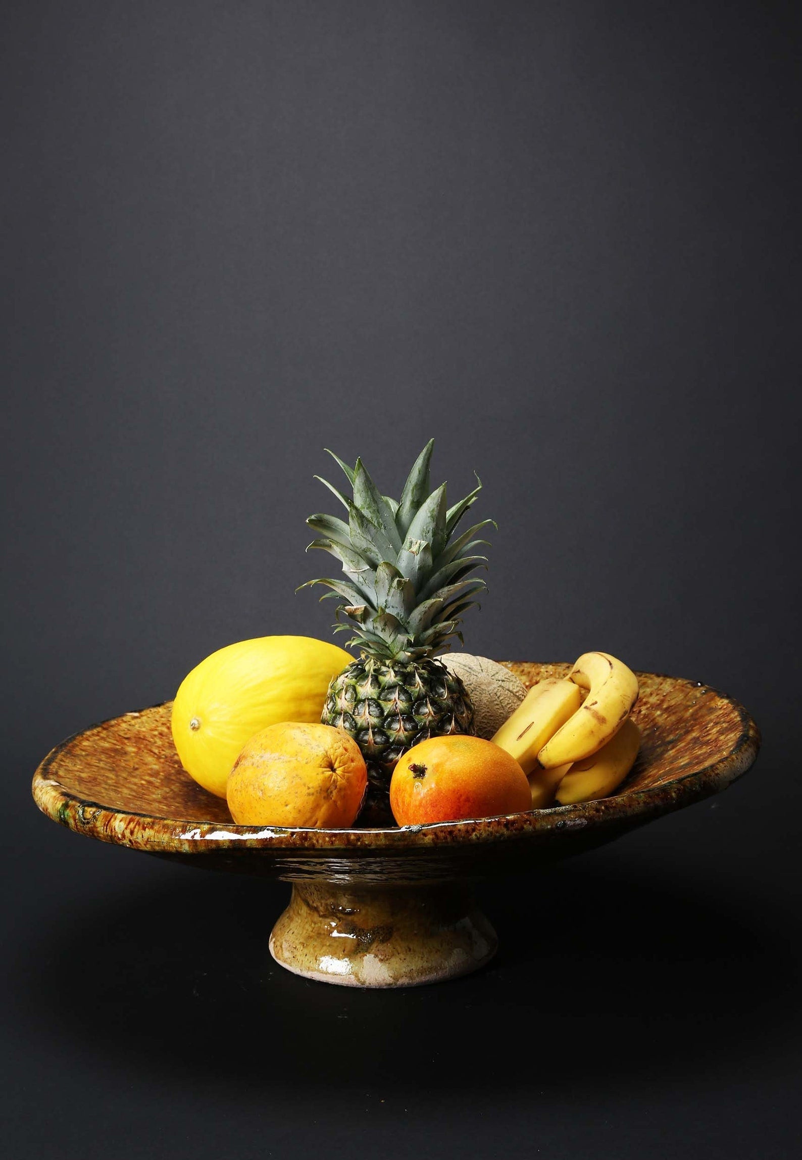 Morrocan Vintage Tamegroute Ochre Large Platter - Yellow