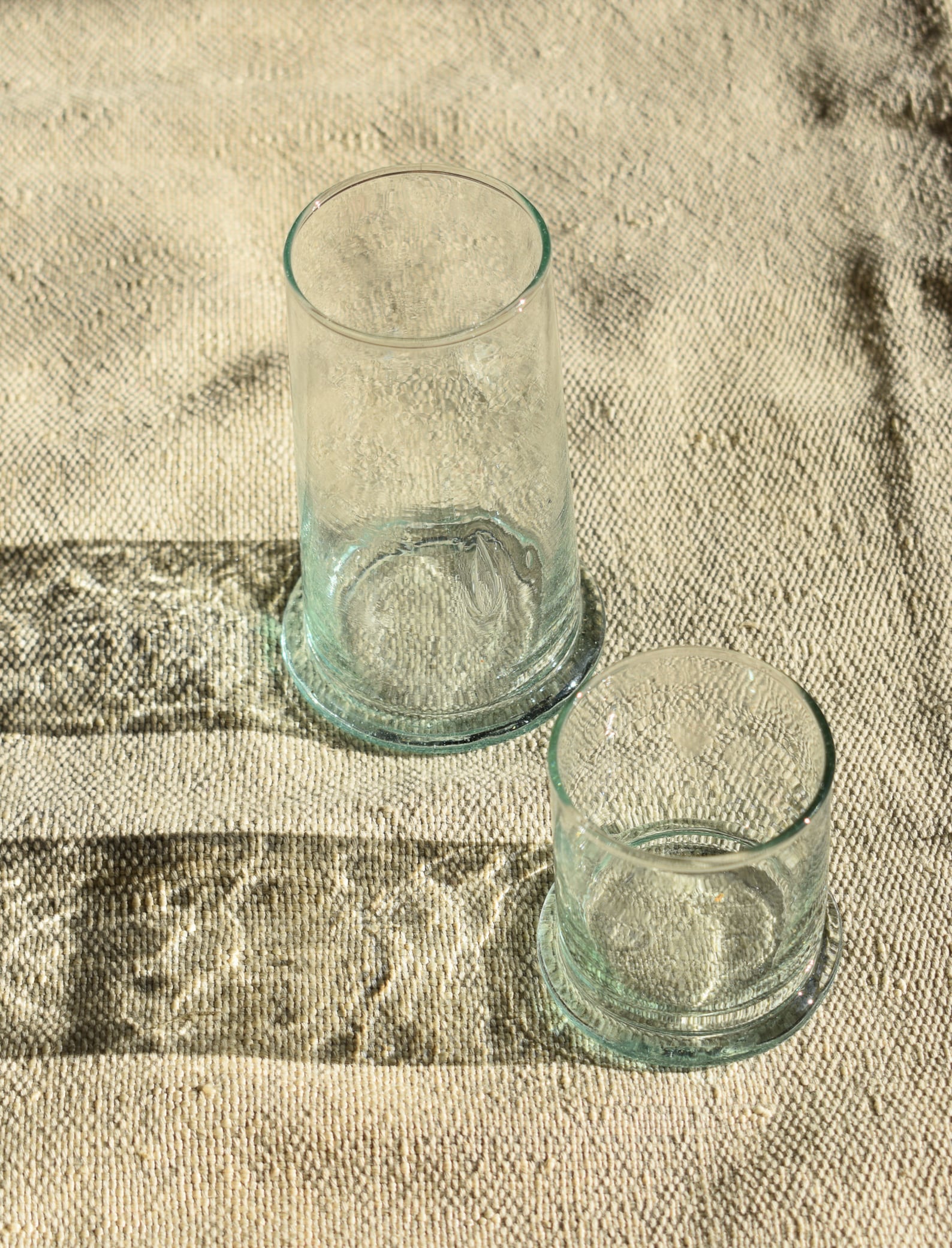 Recycled Moroccan Clear Tumbler/Highball Glass with foot