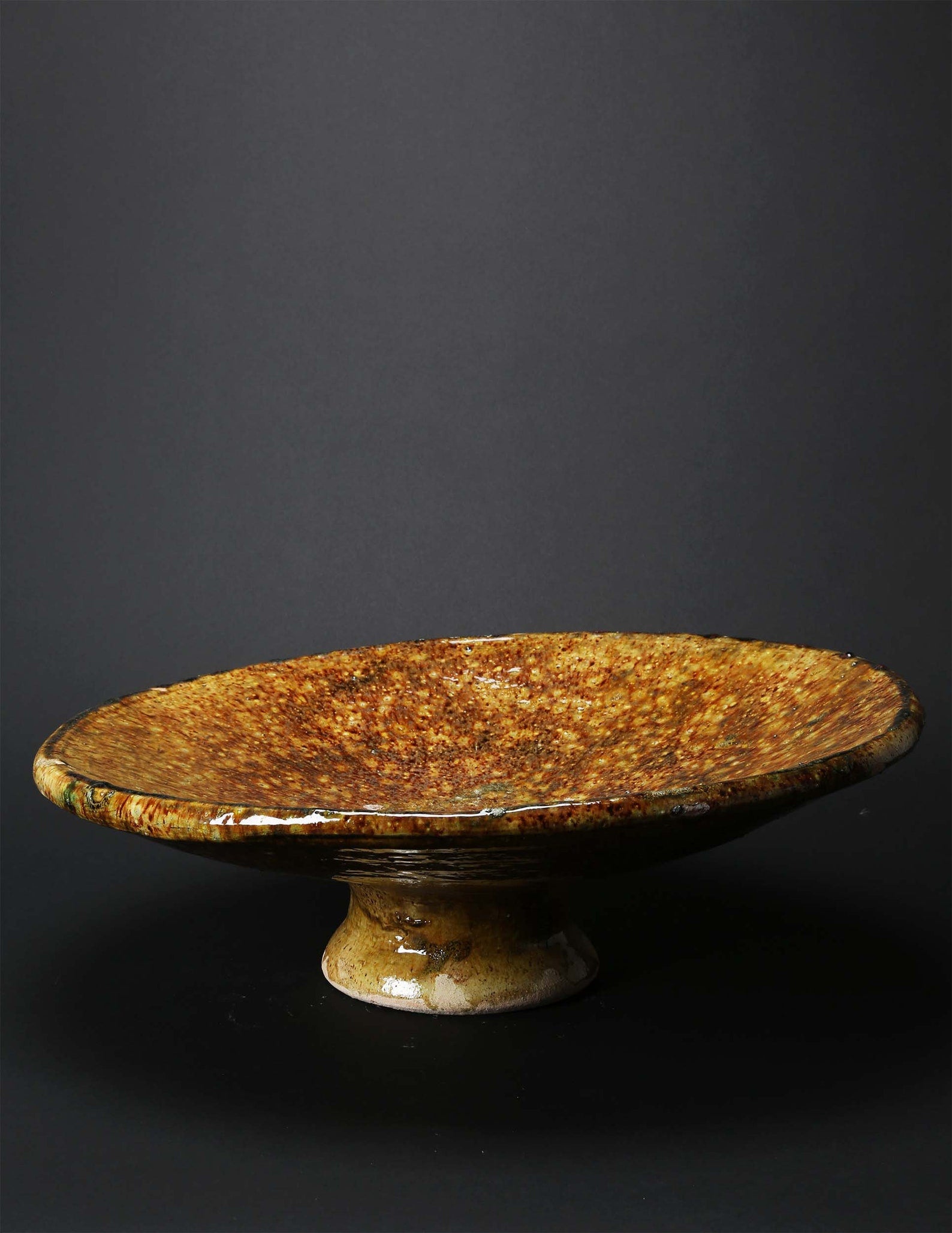 Morrocan Vintage Tamegroute Ochre Large Platter - Yellow