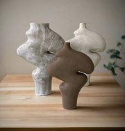 Brown Ceramic Sculptural Vase