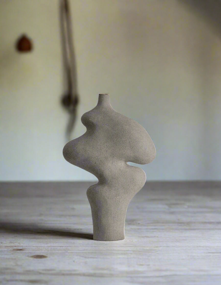 Grey Ceramic Sculptural Vase